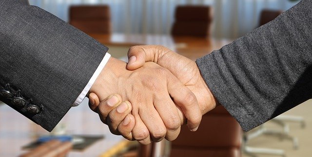 A picture of a handshake.