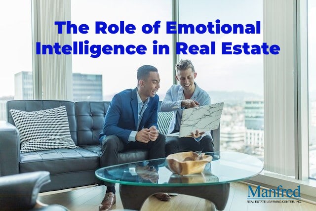A real estate agent laughing with a client after understanding the role of emotional intelligence in real estate.