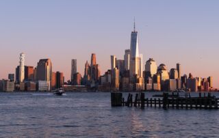 A view of Hoboken during sunset