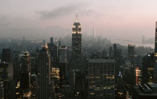 NYC skyline with tall buildings